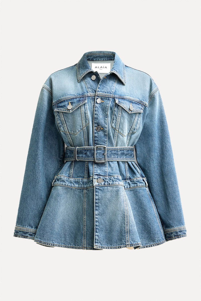 Denim Peplum Jacket from Alaïa