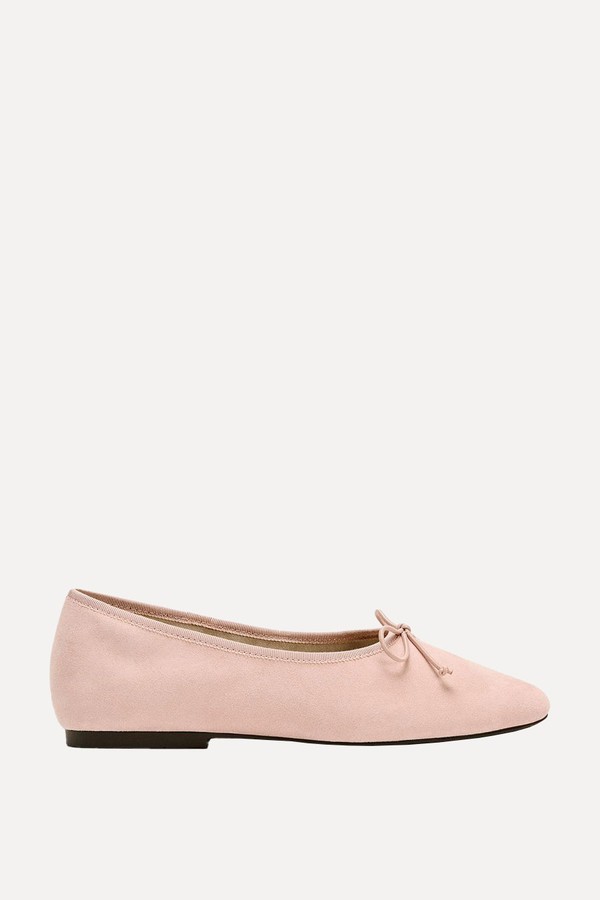 Suede Ballerinas With Bow from Zara