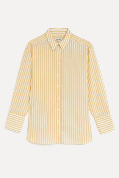 Pure Cotton Striped Collared Shirt from Jaeger