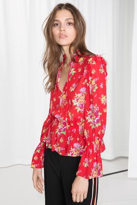 Red Bell Sleeve Blouse from & Other Stories