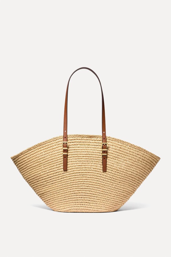 Isa Straw Fan Tote Bag from Michael Kors