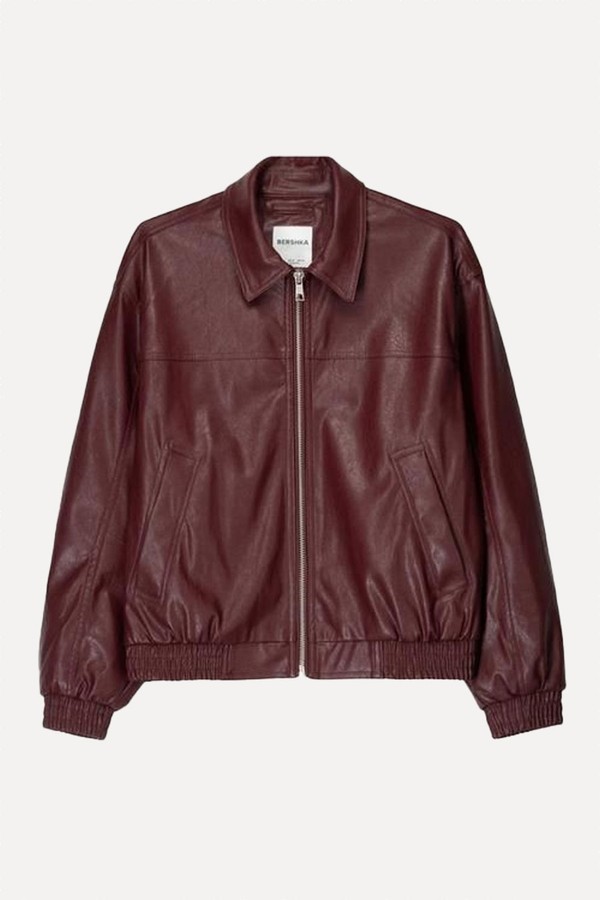 Faux Leather Oversize Jacket from Bershka