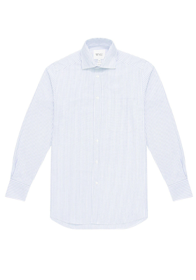 The Boyfriend Oxford Celeste Stripe from With Nothing Underneath 