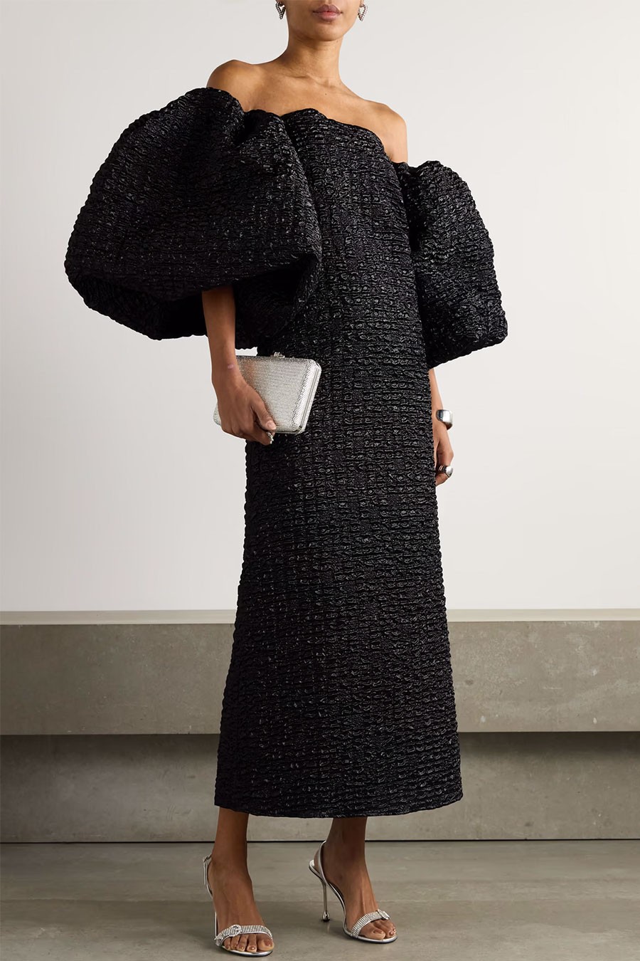 Off-The-Shoulder Metallic-Cloqué Gown from Dima Ayad