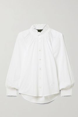 Calisto Ruffled Cotton-Voile Blouse from Veronica Beard