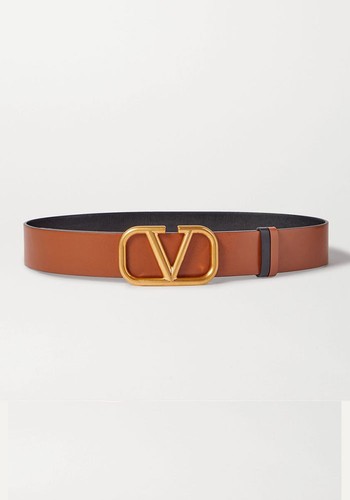 Valentino Garavani VLOGO Reversible Leather Belt from Valentino