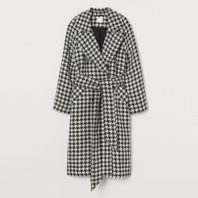 Dog-Toothed Patterned Coat from H&M