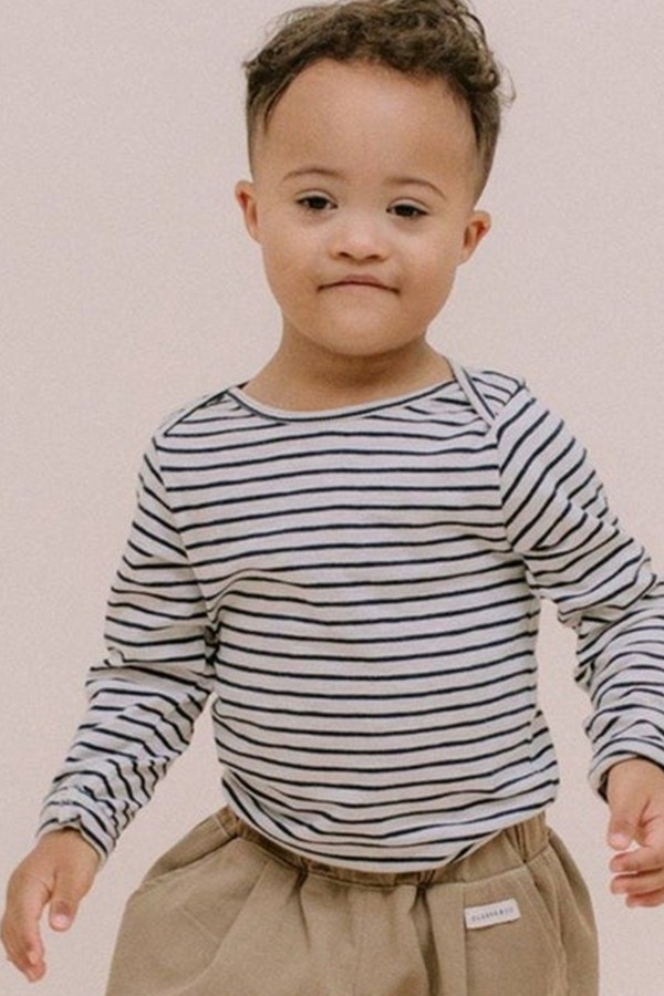 Stripe slub Long Sleeve Tee