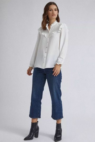 Ivory Frill Collar Shirt