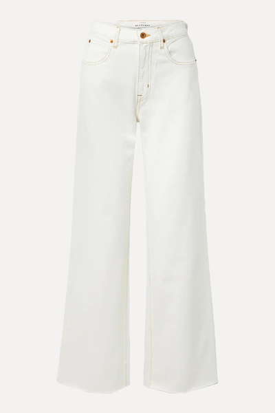 Grace Frayed High-Rise Wide-Leg Jeans from SLVRLAKE