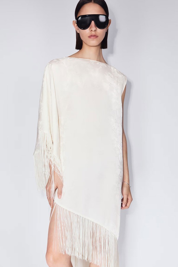 Fringed One-Shoulder Kaftan Dress from H&M