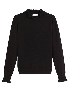 Recycled Cashmere Jumper With High Ruffled Neck from La Redoute