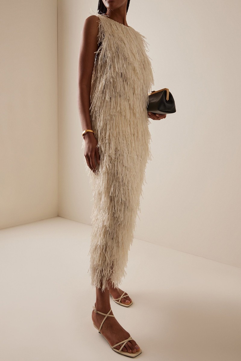 Silk-Blend Fringed Maxi Skirt from Co