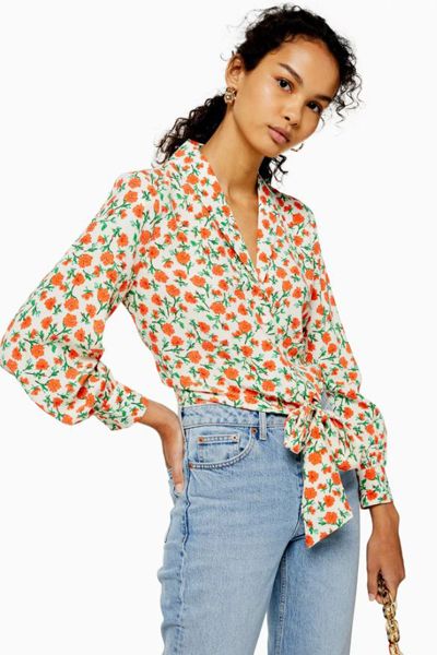 Floral Knot Front Shirt