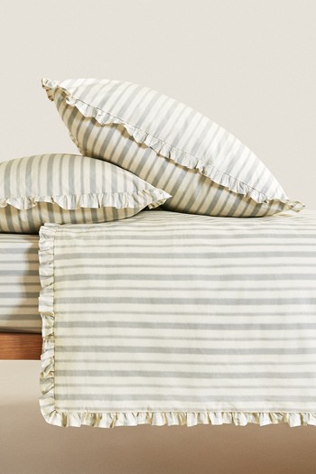 Single Striped Fitted Sheet, £11.99 (was £19.99) | Zara