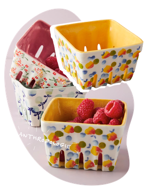 Floral Ceramic Berry Basket from Anthropologie