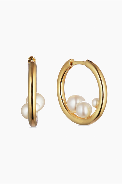 Trio Pearl Hoops