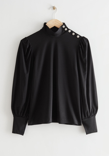 Diamanté Mock Neck Top