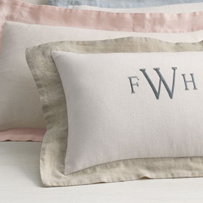 Rose Linen Breakfast Pillow from The Linen Works