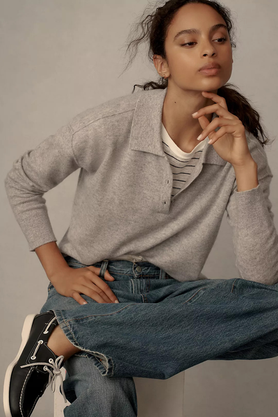 Pilcro Cropped Polo Cashmere Jumper  from Anthropologie