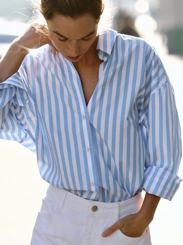 Striped Poplin Shirt  