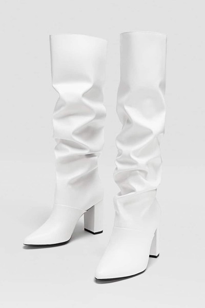 White Boots With Heels from Stradivarius