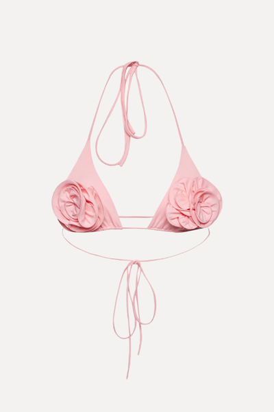 Floral Strappy Triangle Bikini Top from Magda Butrym