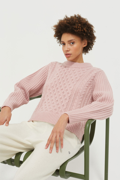 Pink Wool Aran Sweater, £295 | Chinti & Parker