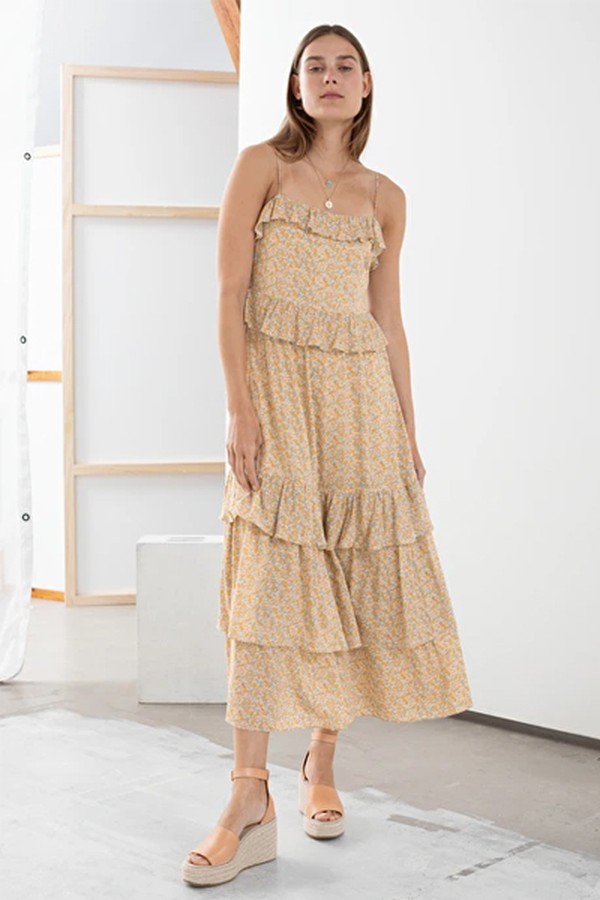 Ruffled Floral Midi Dress from & Other Stories