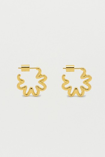 Mini Squiggle Flower Hoops from Estella Bartlett 