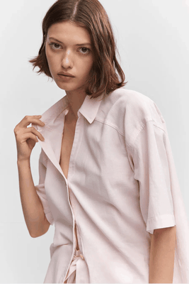 Cotton Linen-Blend Shirt  from Mango