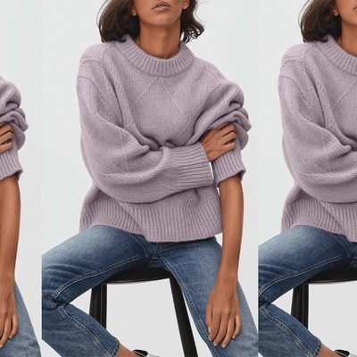 3/4 Sleeve Pointelle Knit Sweater, Cleo