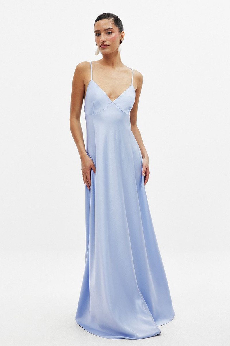 Satin Tie Back Volume Dress from NA-KD