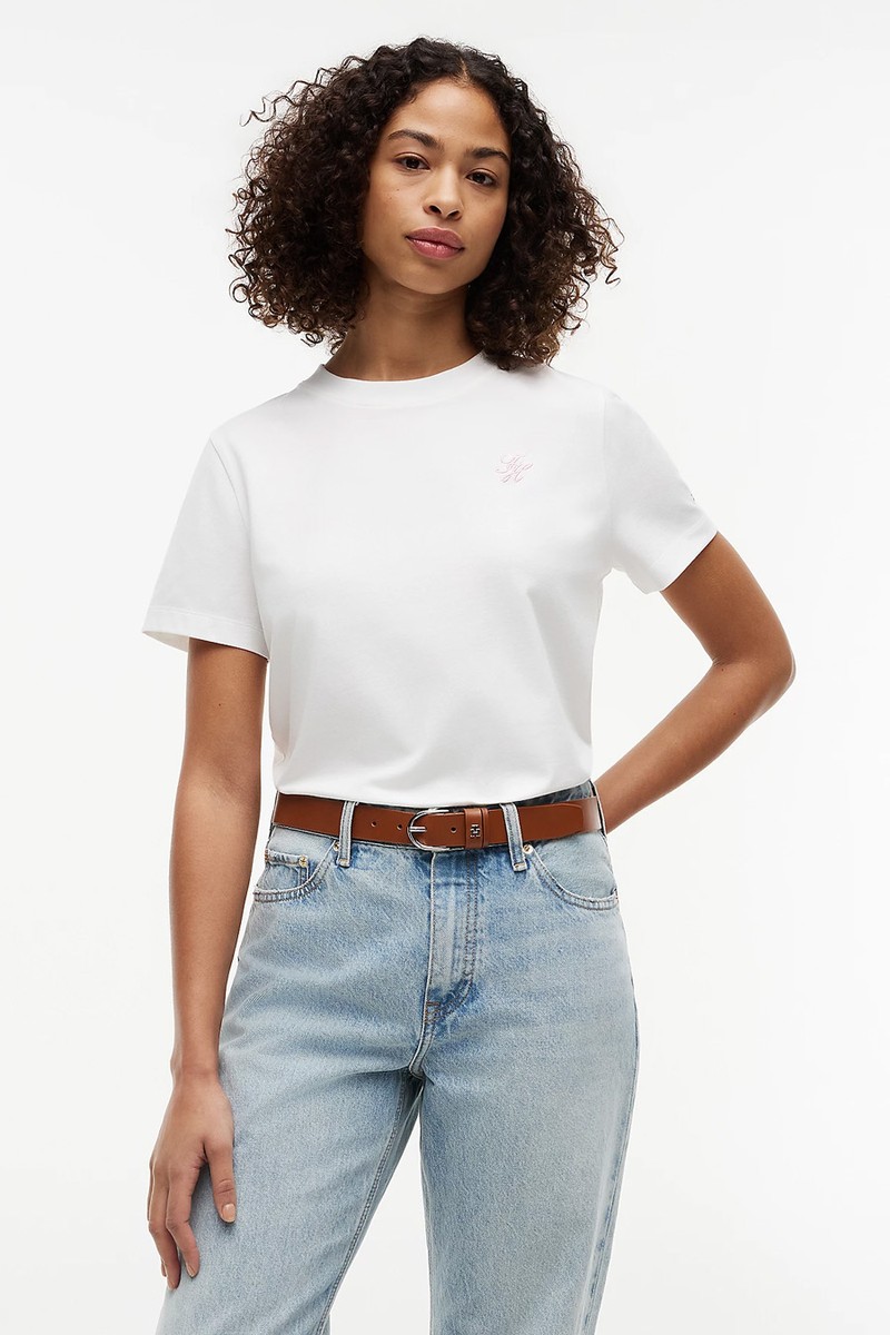 Logo Embroidery Crew Neck T-Shirt 