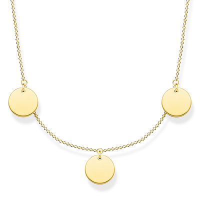 Necklace With Three Discs Gold