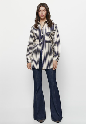 Asymmetrical Blue Stripe Shirt  from Massimo Dutti