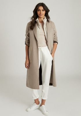 Elyse Wool Blend Reversible Longline Overcoat