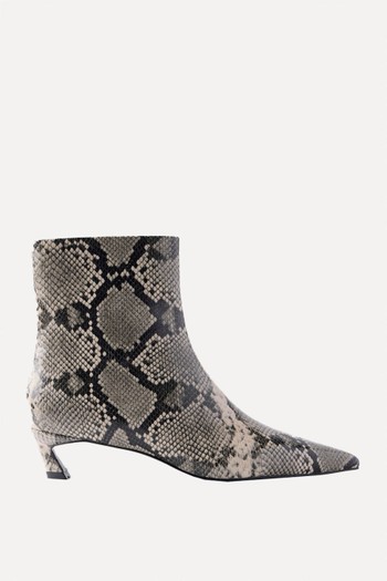 Snake Print Leather Ankle Boots from Mint Velvet