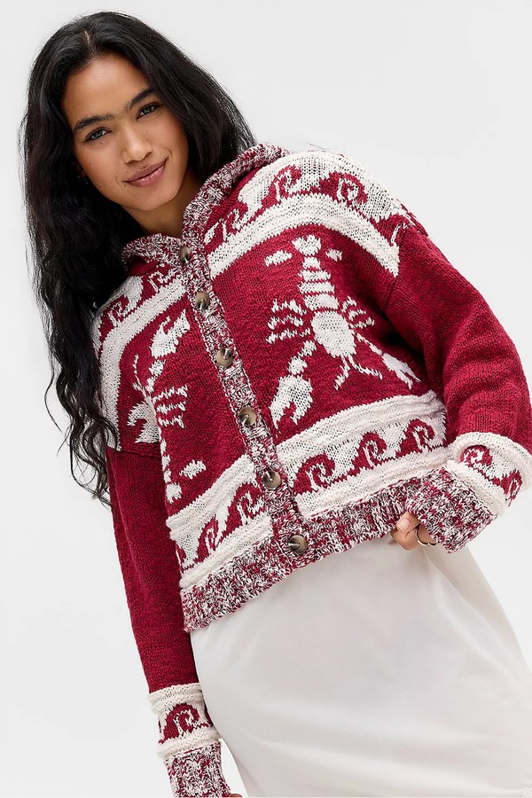 Lobster Button-Through Slub Cardigan