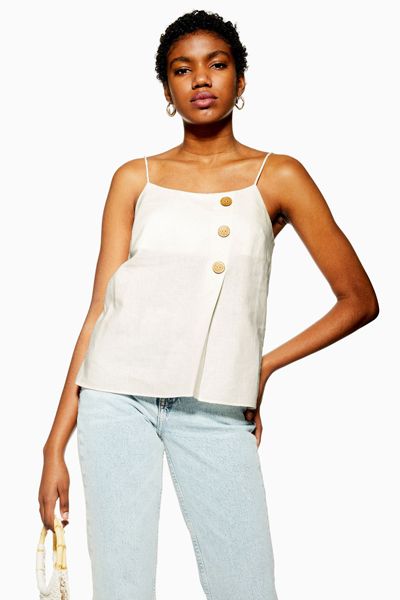 Ivory Button Wrap Cami