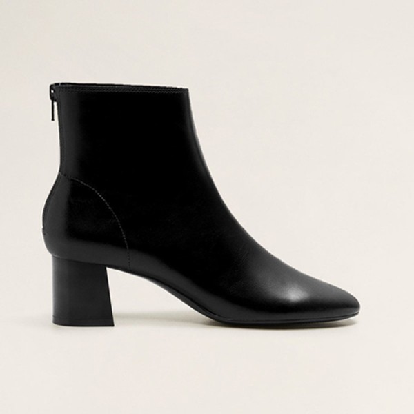 Heel Leather Ankle Boot from Mango