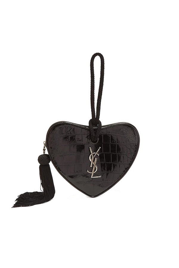 Heart Croc Effect Clutch from Saint Laurent