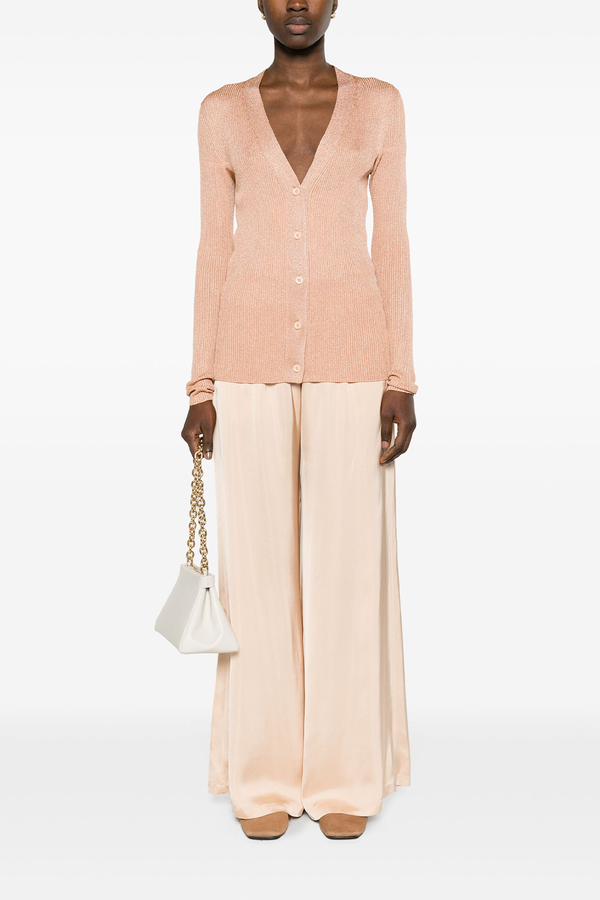 Metallic-Threading Ribbed-Knit Cardigan from Fabiana Filippi