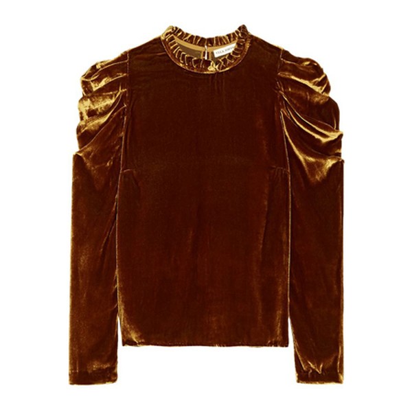 Giles Ruffled Velvet Blouse from Ulla Johnson