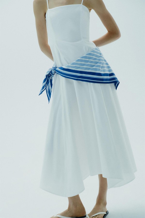 Striped Scarf Midi Dress  from ZARA