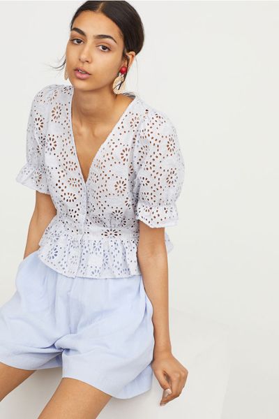 Blouse With Broderie Anglaise from H&M