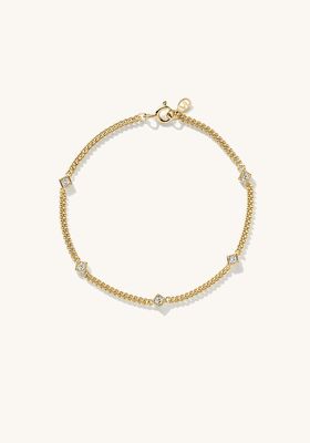 Angled Gemstone Curb Chain Bracelet