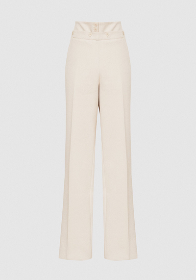 Otis Neutral Wide Leg Tailored Trousers