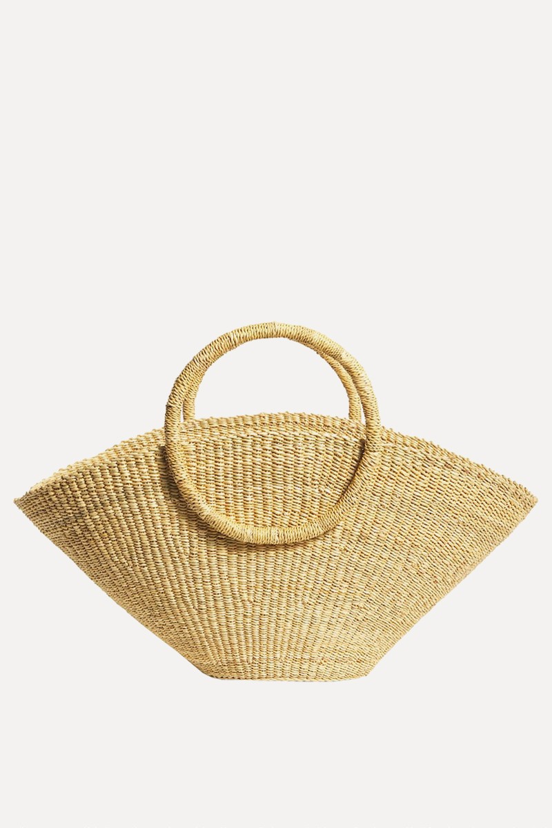 Medium Straw Luna Tote Bag from MUUÑ