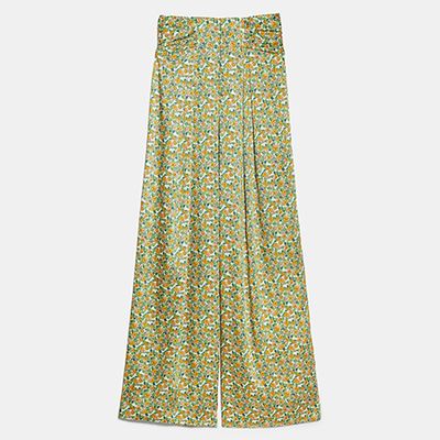 Wide Leg Floral Trouser from Zara